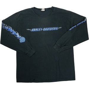 VINTAGE ヴィンテージ Harley-Davidson ハーレーダビッドソン Blue Flame LS Tee ロンT 黒 Size 【L】 【中古品-良い】 20827816