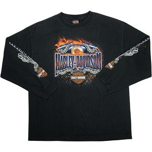 VINTAGE ヴィンテージ Harley-Davidson ハーレーダビッドソン Motorcycle Flame LS Tee ロンT 黒 Size 【XL】 【中古品-良い】 20827818