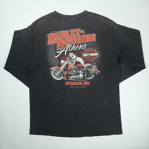 VINTAGE ヴィンテージ Harley-Davidson ハーレーダビッドソン Motorcycle Flame LS Tee ロンT 黒 Size 【L】 【中古品-良い】 20827819