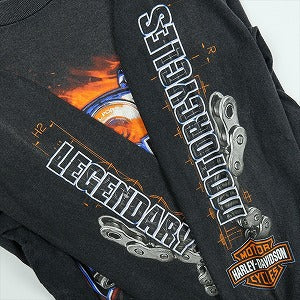 VINTAGE ヴィンテージ Harley-Davidson ハーレーダビッドソン Motorcycle Flame LS Tee ロンT 黒 Size 【L】 【中古品-良い】 20827819