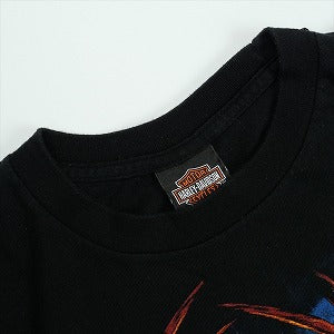 VINTAGE ヴィンテージ Harley-Davidson ハーレーダビッドソン Skull Wing Flame LS Tee ロンT 黒 Size 【XL相当】 【中古品-良い】 20827820