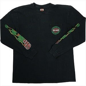VINTAGE ヴィンテージ Harley-Davidson ハーレーダビッドソン Clover Logo Pocket LS Tee ロンT 黒 Size 【L】 【中古品-良い】 20827821