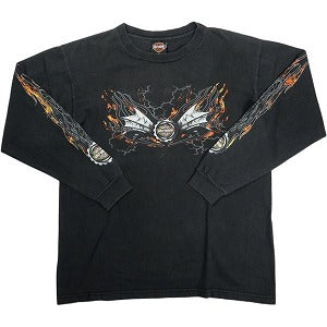 VINTAGE ヴィンテージ Harley-Davidson ハーレーダビッドソン Black Flame LS Tee ロンT 黒 Size 【L】 【中古品-良い】 20827823