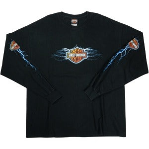 VINTAGE ヴィンテージ Harley-Davidson ハーレーダビッドソン Lightning Thunder Logo LS Tee ロンT 黒 Size 【XL】 【中古品-良い】 20827824