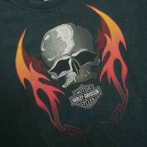 VINTAGE ヴィンテージ Harley-Davidson ハーレーダビッドソン Skull Red Flame Logo LS Tee ロンT 黒 Size 【XL】 【中古品-良い】 20827825