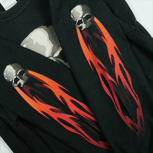 VINTAGE ヴィンテージ Harley-Davidson ハーレーダビッドソン Skull Red Flame Logo LS Tee ロンT 黒 Size 【XL】 【中古品-良い】 20827826