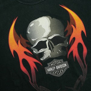 VINTAGE ヴィンテージ Harley-Davidson ハーレーダビッドソン Skull Red Flame Logo LS Tee ロンT 黒 Size 【XL】 【中古品-良い】 20827826