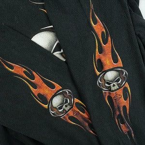 VINTAGE ヴィンテージ Harley-Davidson ハーレーダビッドソン Skull Orange Flame Logo LS Tee ロンT 黒 Size 【L】 【中古品-良い】 20827827