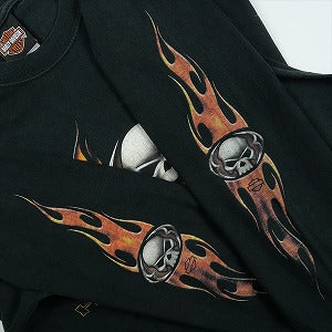 VINTAGE ヴィンテージ Harley-Davidson ハーレーダビッドソン Skull Orange Flame Logo LS Tee ロンT 黒 Size 【L】 【中古品-良い】 20827828