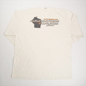 VINTAGE ヴィンテージ Harley-Davidson ハーレーダビッドソン Flame Logo LS Tee ロンT 白 Size 【XL】 【中古品-良い】 20827829