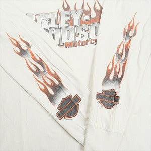 VINTAGE ヴィンテージ Harley-Davidson ハーレーダビッドソン Flame Logo LS Tee ロンT 白 Size 【XL】 【中古品-良い】 20827829