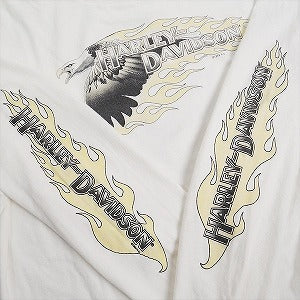 VINTAGE ヴィンテージ Harley-Davidson ハーレーダビッドソン Eagle Yellow Flame Logo LS Tee ロンT 白 Size 【XL】 【中古品-良い】 20827830