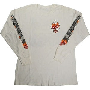 VINTAGE ヴィンテージ Harley-Davidson ハーレーダビッドソン Spade Dice Logo LS Tee ロンT 白 Size 【XL相当】 【中古品-良い】 20827831