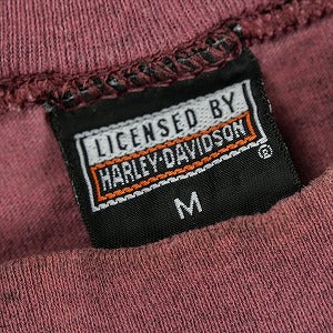 VINTAGE ヴィンテージ Harley-Davidson ハーレーダビッドソン Mock Neck Motorcycle Logo LS Tee ロンT ピンク Size 【M】 【中古品-良い】 20827834