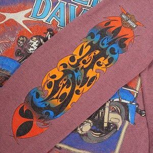 VINTAGE ヴィンテージ Harley-Davidson ハーレーダビッドソン Mock Neck Motorcycle Logo LS Tee ロンT ピンク Size 【M】 【中古品-良い】 20827834