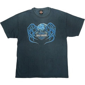 VINTAGE ヴィンテージ Harley-Davidson ハーレーダビッドソン Eagle Blue Flame Tee Tシャツ 黒 Size 【XL相当】 【中古品-良い】 20827836