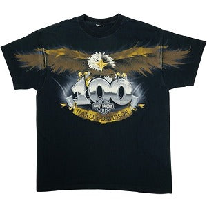 VINTAGE ヴィンテージ Harley-Davidson ハーレーダビッドソン 100th Anniversary Eagle Logo Tee Tシャツ 黒 Size 【XL相当】 【中古品-良い】 20827839