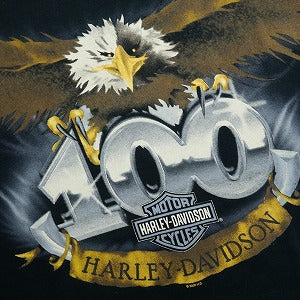 VINTAGE ヴィンテージ Harley-Davidson ハーレーダビッドソン 100th Anniversary Eagle Logo Tee Tシャツ 黒 Size 【XL相当】 【中古品-良い】 20827839