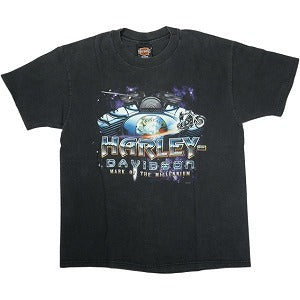 VINTAGE ヴィンテージ Harley-Davidson ハーレーダビッドソン Universe Logo Tee Tシャツ 黒 Size 【L】 【中古品-良い】 20827843