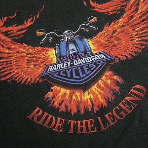 VINTAGE ヴィンテージ Harley-Davidson ハーレーダビッドソン Motorcycle Flame Wing Logo Tee Tシャツ 黒 Size 【L】 【中古品-良い】 20827844