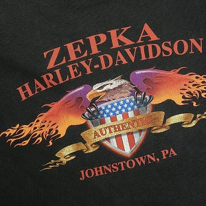 VINTAGE ヴィンテージ Harley-Davidson ハーレーダビッドソン Motorcycle Flame Wing Logo Tee Tシャツ 黒 Size 【L】 【中古品-良い】 20827844