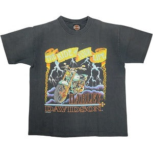 VINTAGE ヴィンテージ Harley-Davidson ハーレーダビッドソン Motorcycle Logo Tee Tシャツ 黒 Size 【L】 【中古品-良い】 20827845