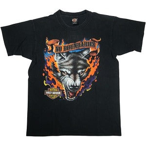VINTAGE ヴィンテージ Harley-Davidson ハーレーダビッドソン Dog Logo Flame Tee Tシャツ 黒 Size 【L】 【中古品-良い】 20827846
