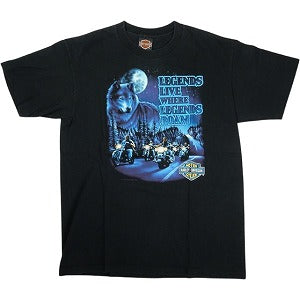 VINTAGE ヴィンテージ Harley-Davidson ハーレーダビッドソン Wolf Logo Motorcycle Tee Tシャツ 黒 Size 【L】 【中古品-良い】 20827847