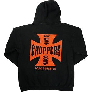 VINTAGE ヴィンテージ West Coast Choppers ウェストコーストチョッパーズ Red Iron Cross Hoodie パーカー 黒 Size 【L】 【中古品-良い】 20827996