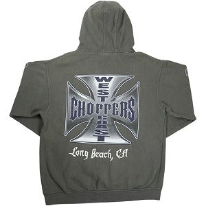 VINTAGE ヴィンテージ West Coast Choppers ウェストコーストチョッパーズ Metallic Iron Cross Hoodie パーカー チャコール Size 【M】 【中古品-良い】 20827997