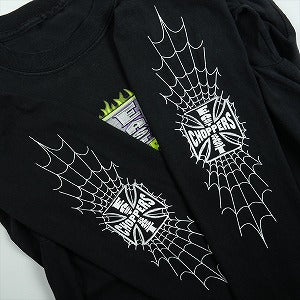 VINTAGE ヴィンテージ East Coast Choppers イーストコーストチョッパーズ Spider Web Iron Cross LS Tee ロンT 黒 Size 【L相当】 【中古品-良い】 20828149