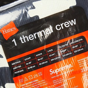 SUPREME シュプリーム ×Hanes 25FW Bones Thermal Crew Black サーマルロンT 黒 Size 【L】 【新古品・未使用品】 20828544