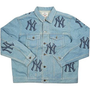 SUPREME シュプリーム ×New York Yankees 21AW Denim Trucker Jacket Washed Blue デニムジャケット インディゴ Size 【XL】 【新古品・未使用品】 20828638