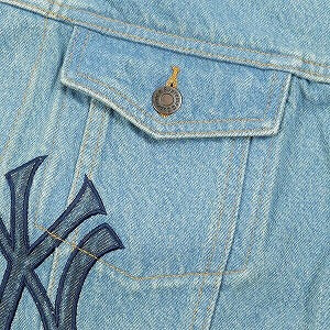 SUPREME シュプリーム ×New York Yankees 21AW Denim Trucker Jacket Washed Blue デニムジャケット インディゴ Size 【XL】 【新古品・未使用品】 20828638