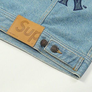 SUPREME シュプリーム ×New York Yankees 21AW Denim Trucker Jacket Washed Blue デニムジャケット インディゴ Size 【XL】 【新古品・未使用品】 20828638