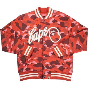 A BATHING APE ア ベイシング エイプ Rope Logo Sweat Varcitiy Jacket Red スウェットジャケット 赤 Size 【M】 【中古品-可】 20828658