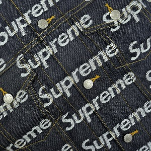SUPREME シュプリーム 25FW Jacquard Logos Denim Trucker Jacket Rigit Indigo ジャケット インディゴ Size 【M】 【新古品・未使用品】 20828794