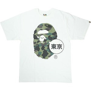 A BATHING APE ア ベイシング エイプ 25AW CAMO TOKYO APE HEAD WHITE/GREEN TEE Tシャツ 1stサル迷彩柄サル顔Tシャツ 白緑 Size 【L】 【新古品・未使用品】 20829342