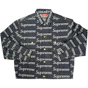 SUPREME シュプリーム 25FW Jacquard Logos Denim Trucker Jacket Rigit Indigo ジャケット インディゴ Size 【L】 【新古品・未使用品】 20829378