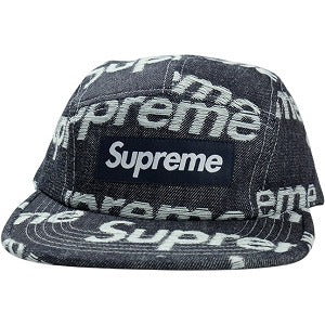 SUPREME シュプリーム 25FW Jacquard Logos Denim Camp Cap Rigid Indigo キャンプキャップ インディゴ Size 【フリー】 【新古品・未使用品】 20829446