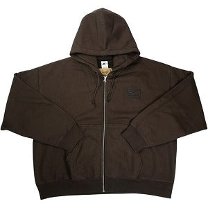 STUSSY ステューシー ×NIKE 25FW STONE WASHED FLEECE ZIP HOODIE Dark Cinder ジップパーカー 茶 Size 【XS】 【新古品・未使用品】 20829538