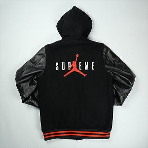 SUPREME シュプリーム ×NIKE Jordan 15AW Hooded Varsity Jacket スタジャン 黒 Size 【S】 【中古品-良い】 20829669