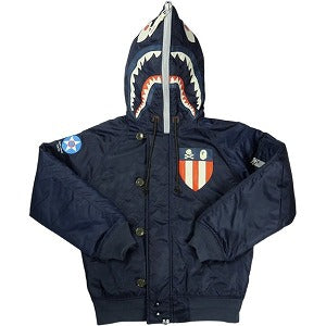 A BATHING APE ア ベイシング エイプ ×NEIGHBORHOOD N2-B シャークジャケット 紺 Size 【S】 【中古品-良い】 20829729
