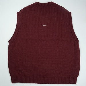 WTAPS ダブルタップス 23AW DITCH VEST ACRYLIC SIGN BURGUNDY 232MADT-KNM01 ニットベスト バーガンディー Size 【L】 【新古品・未使用品】 20829905