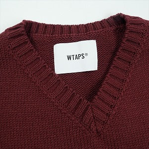 WTAPS ダブルタップス 23AW DITCH VEST ACRYLIC SIGN BURGUNDY 232MADT-KNM01 ニットベスト バーガンディー Size 【L】 【新古品・未使用品】 20829905