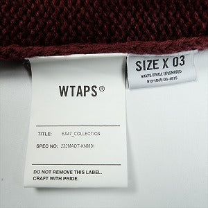 WTAPS ダブルタップス 23AW DITCH VEST ACRYLIC SIGN BURGUNDY 232MADT-KNM01 ニットベスト バーガンディー Size 【L】 【新古品・未使用品】 20829905