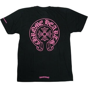 CHROME HEARTS クロム・ハーツ HORSESHOE S/S TEE BLACK/PINK Tシャツ 黒 Size 【XL】 【新古品・未使用品】 20829945