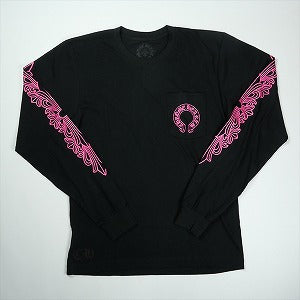 CHROME HEARTS クロム・ハーツ HORSESHOE L/S TEE BLACK/PINK ロンT 黒 Size 【L】 【新古品・未使用品】 20829950