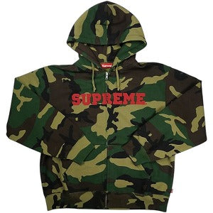 SUPREME シュプリーム 25FW Collegiate Applique Zip Up Hooded Sweatshirt Woodland Camo ジップパーカー 緑 Size 【M】 【中古品-ほぼ新品】 20829998