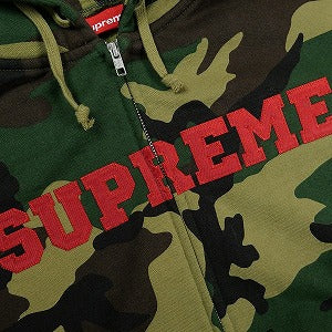 SUPREME シュプリーム 25FW Collegiate Applique Zip Up Hooded Sweatshirt Woodland Camo ジップパーカー 緑 Size 【M】 【中古品-ほぼ新品】 20829998